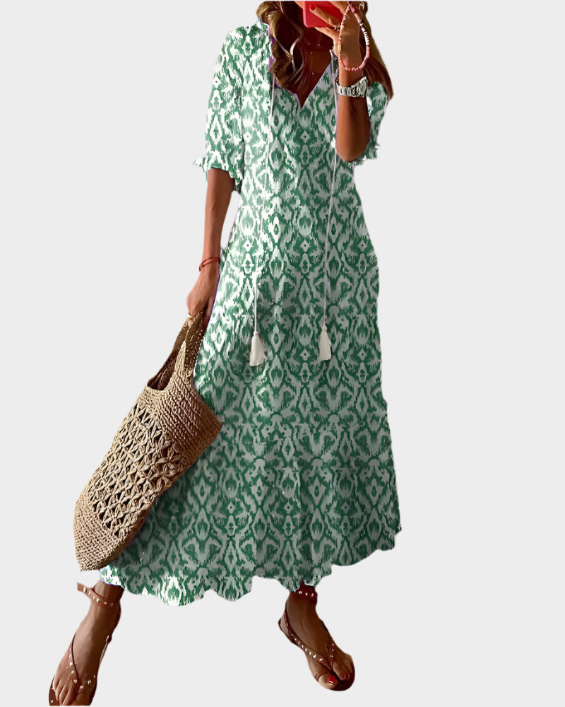 Vintage Dress with V-Neck