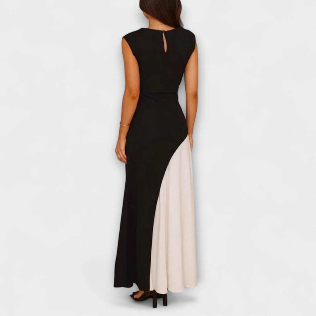 Monochrome Waist Block Dress