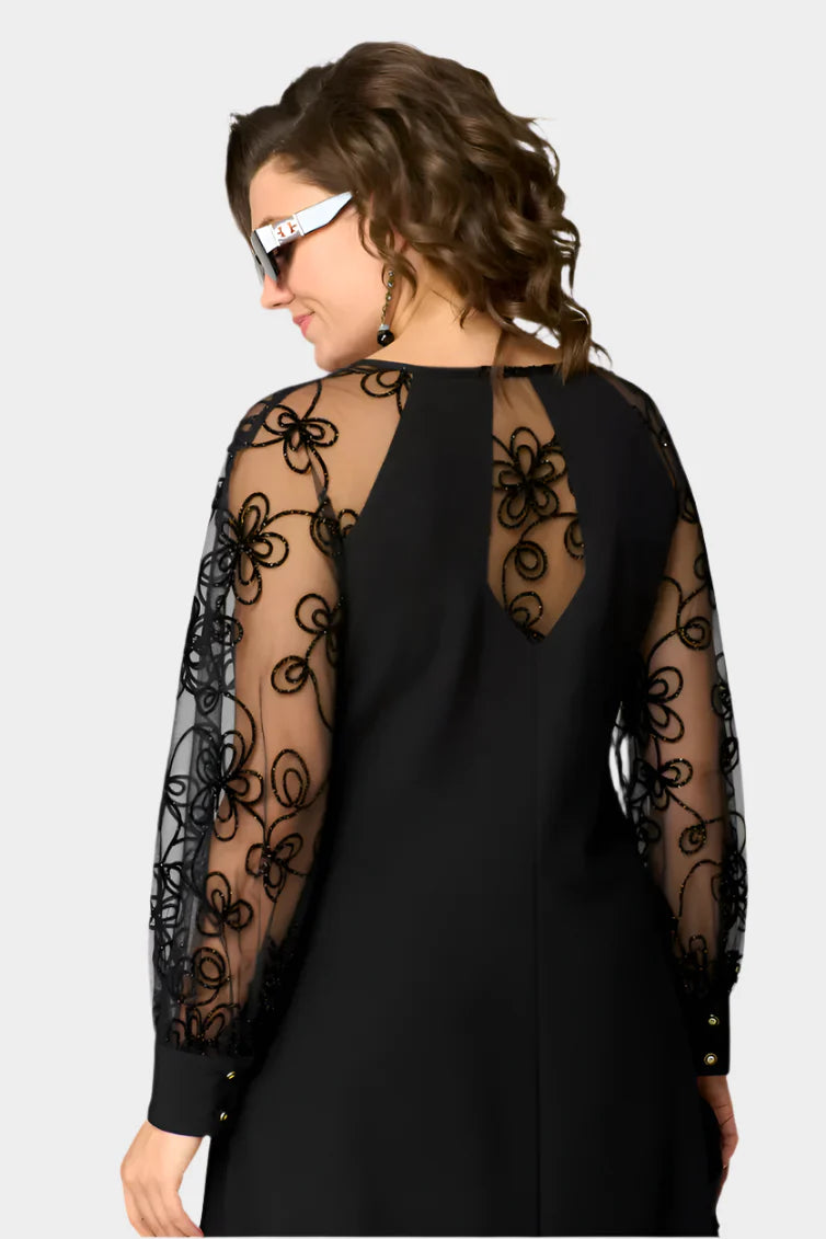 Dress with Soft Lace Sleeves