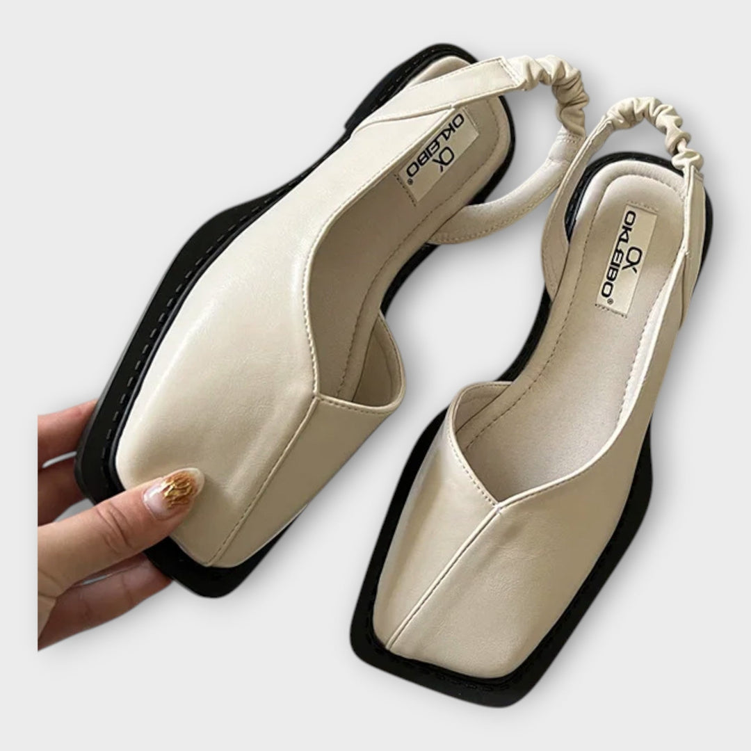 Faux Leather Moccasins with Elastic Heel