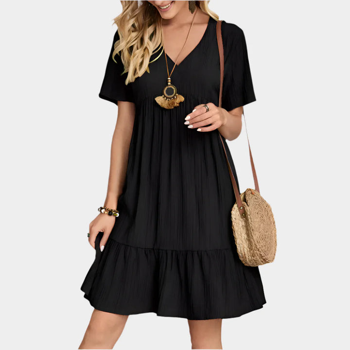 Elegant Mini Dress with Stripes