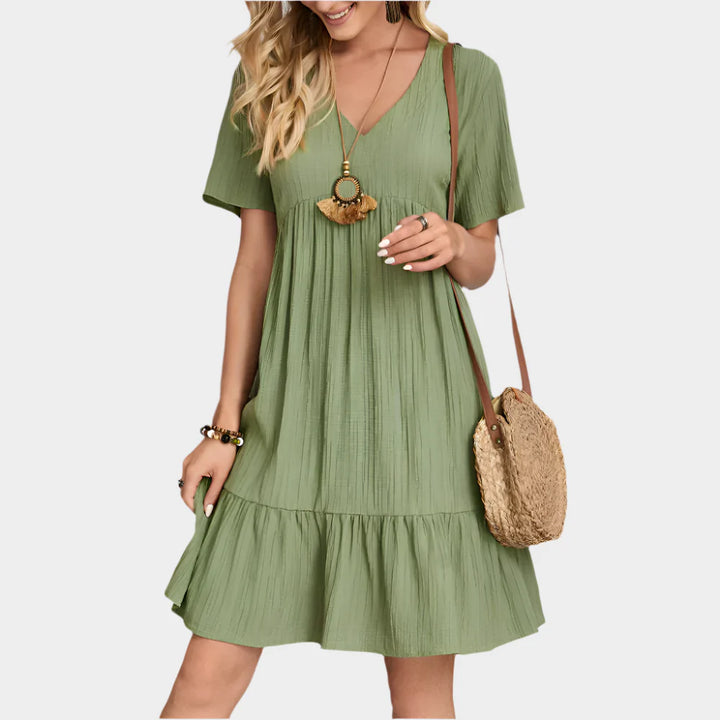 Elegant Mini Dress with Stripes