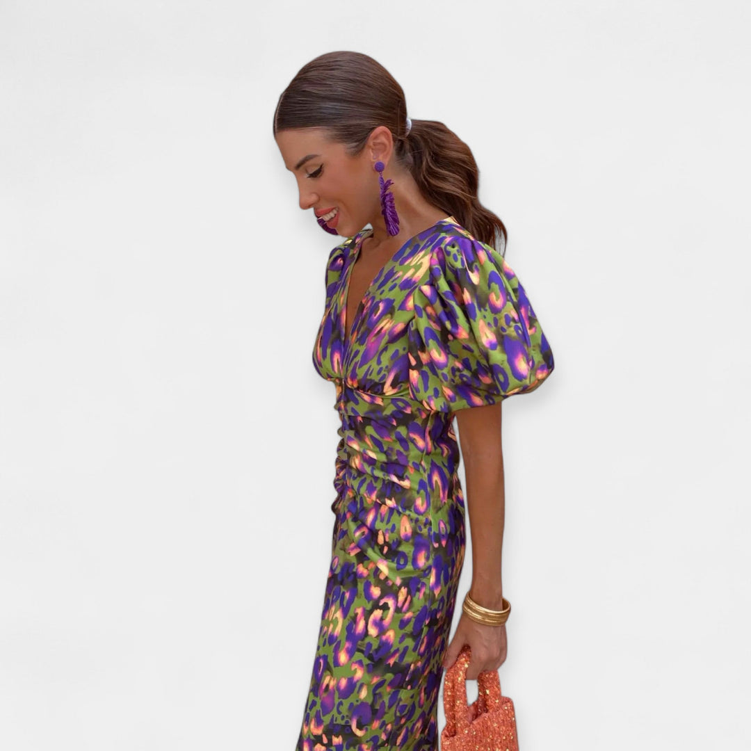 Dress with Sleeves and Ruffles