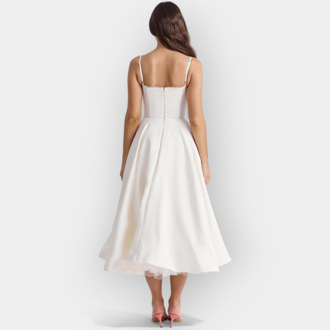 Simple White Midi Dress