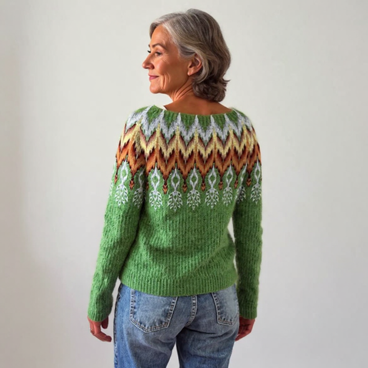 Knitted Blouse with Geometric Design