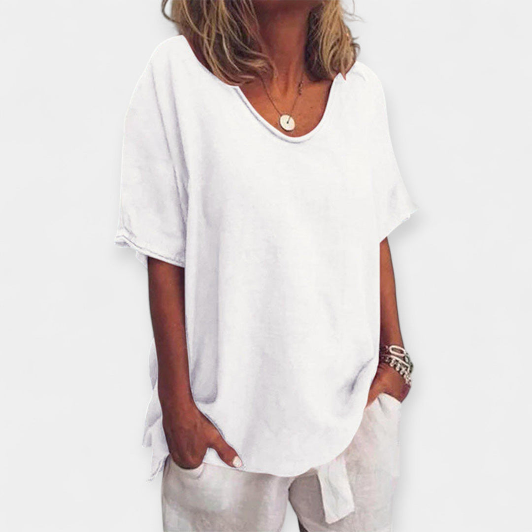Summer Blouse with V-Neck