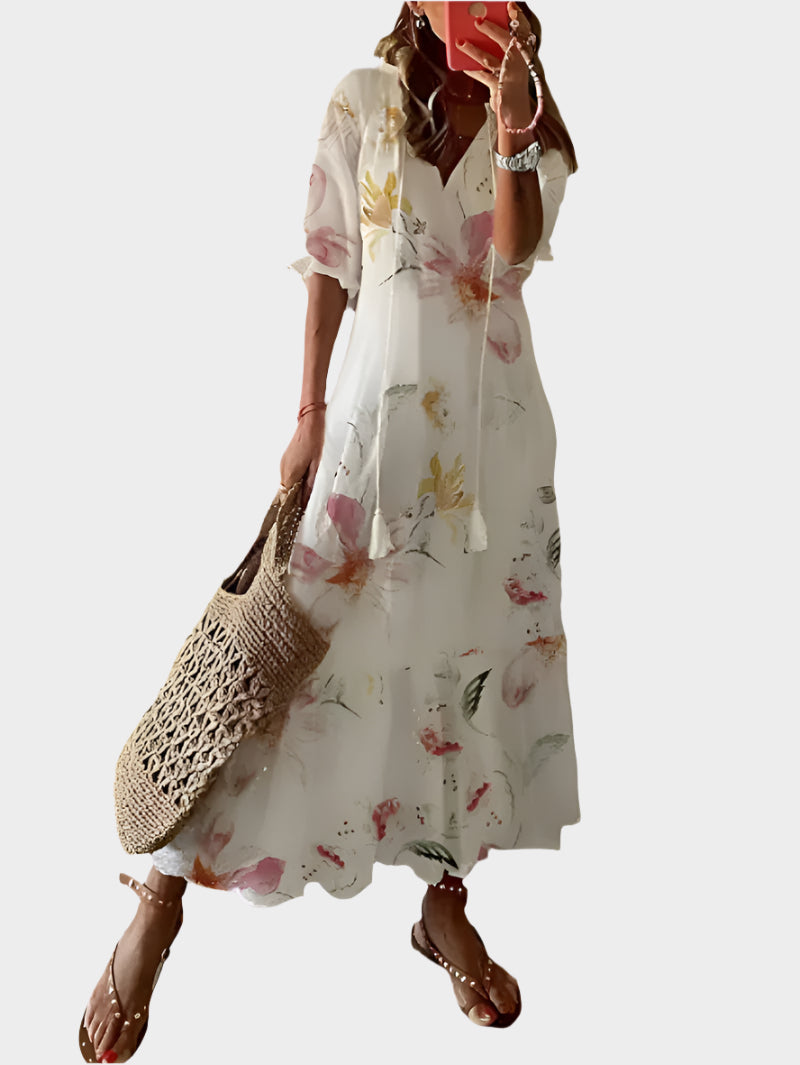 Vintage Dress with V-Neck